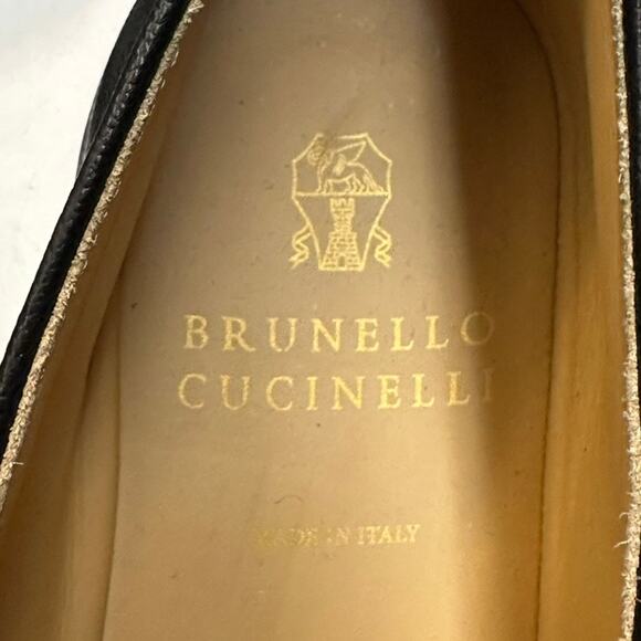 WORN ONCE Brunello Cucinelli Black Calf Penny Loafer Made in Italy EU 44 US 11 D main image 11